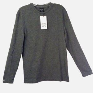 Mens Long Sleeve T-Shirt NEW Size S charcoal Gray Level Ten